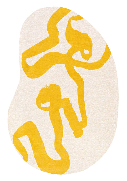 Louis De Poortere Craft Ribbon Pure Yellow 2084 Peanut Rug - Love-Rugs