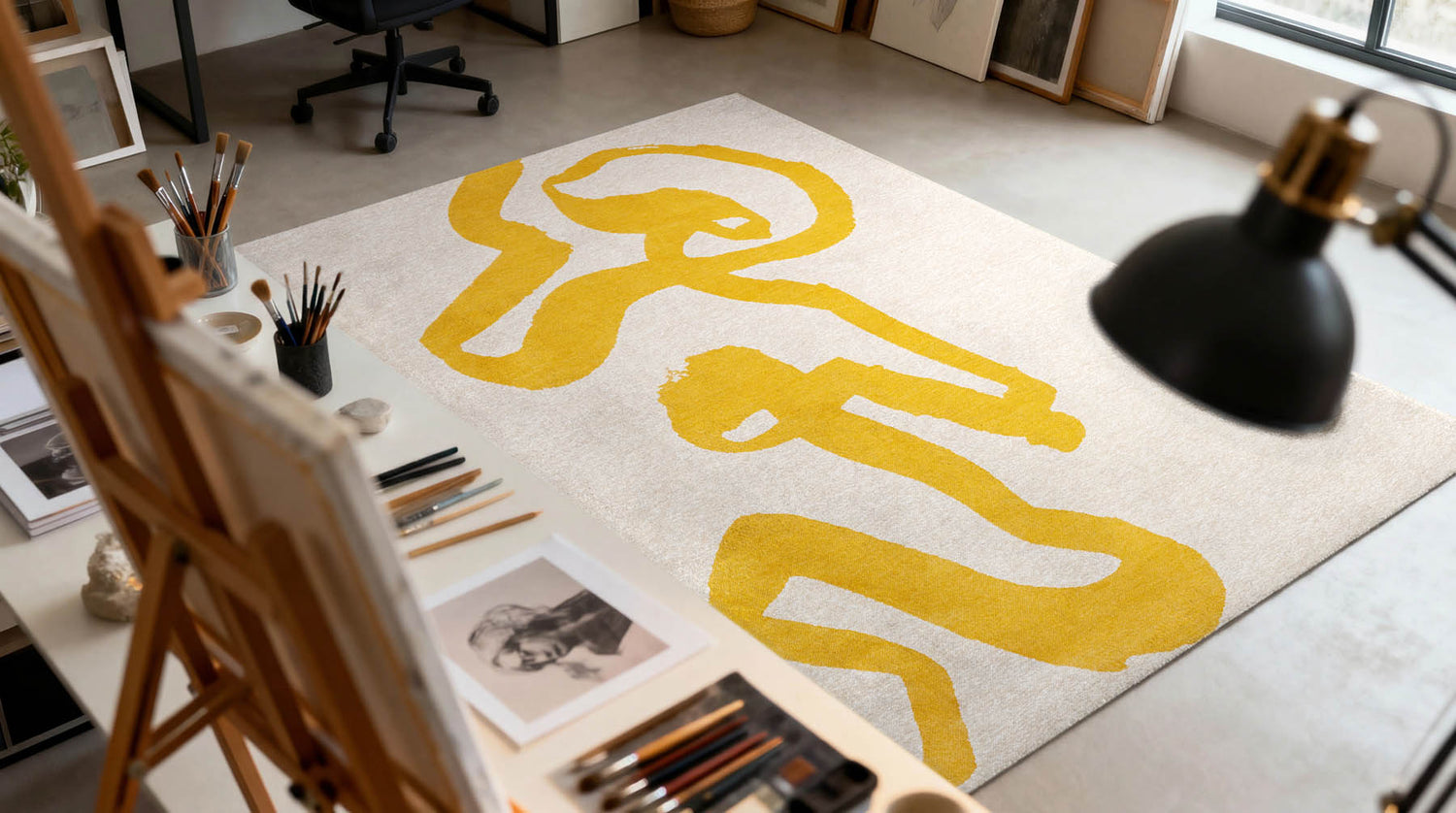 Louis De Poortere Craft Ribbon Pure Yellow 2084 Rug - Love-Rugs
