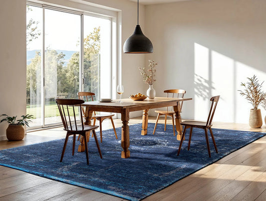 Louis De Poortere Fading World Medallion 8254 Blue Night Rug - Love-Rugs alternate image