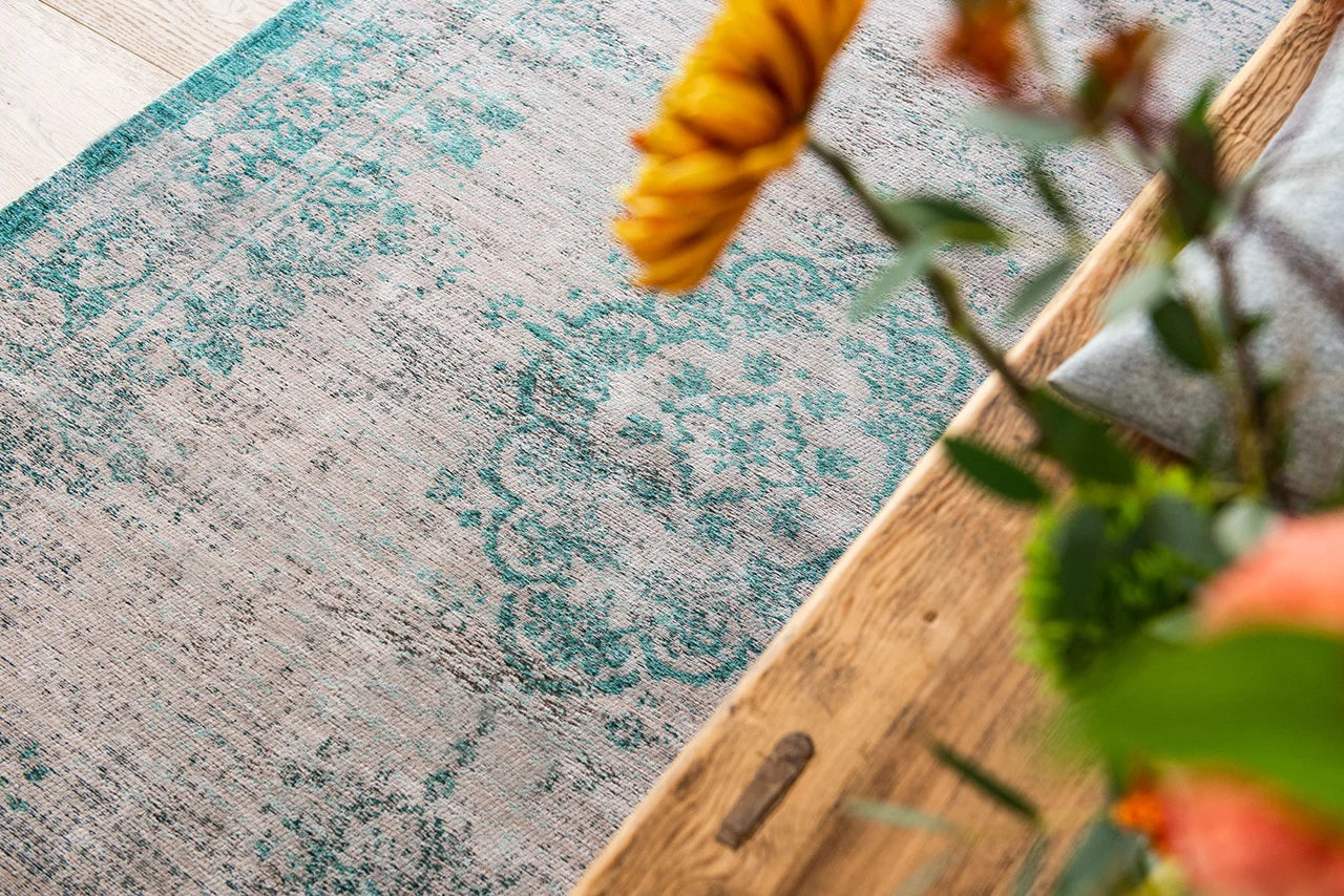Louis De Poortere Fading World Medallion 8259 Jade Oyster Rug - Love-Rugs