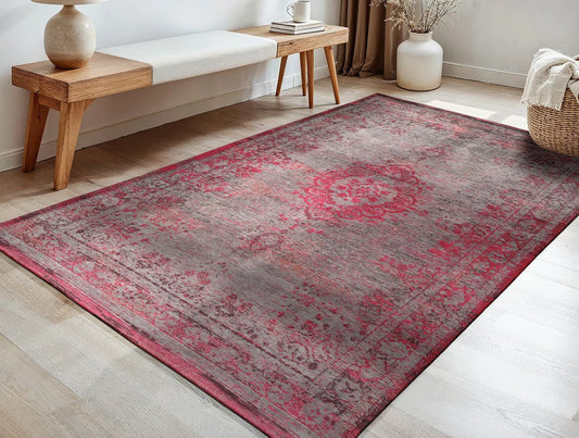 Louis De Poortere Fading World Medallion 8261 Pink Flash Rug - Love-Rugs alternate image