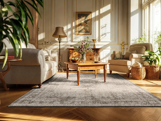 Louis De Poortere Fading World Medallion 8383 Salt & Pepper Rug   - Love-Rugs alternate image