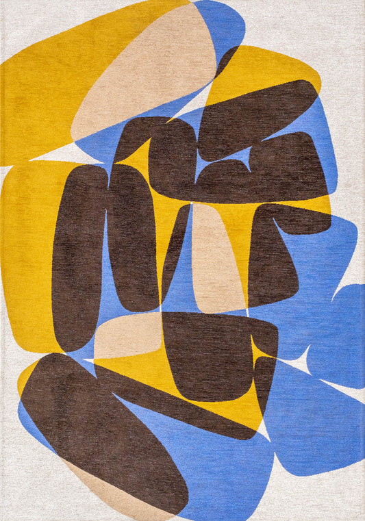 Louis De Poortere Gallery Stones 2085 Sunny Blue Rug - Love-Rugs