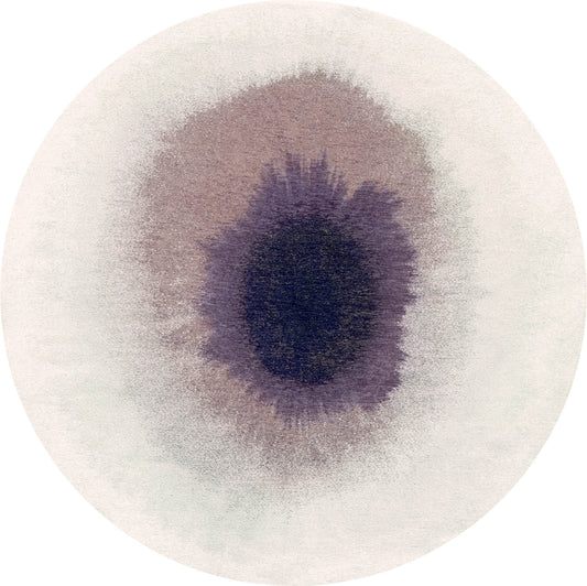 Louis De Poortere Meditation Drop 2101 Purple Smoke Round Rug - Love-Rugs