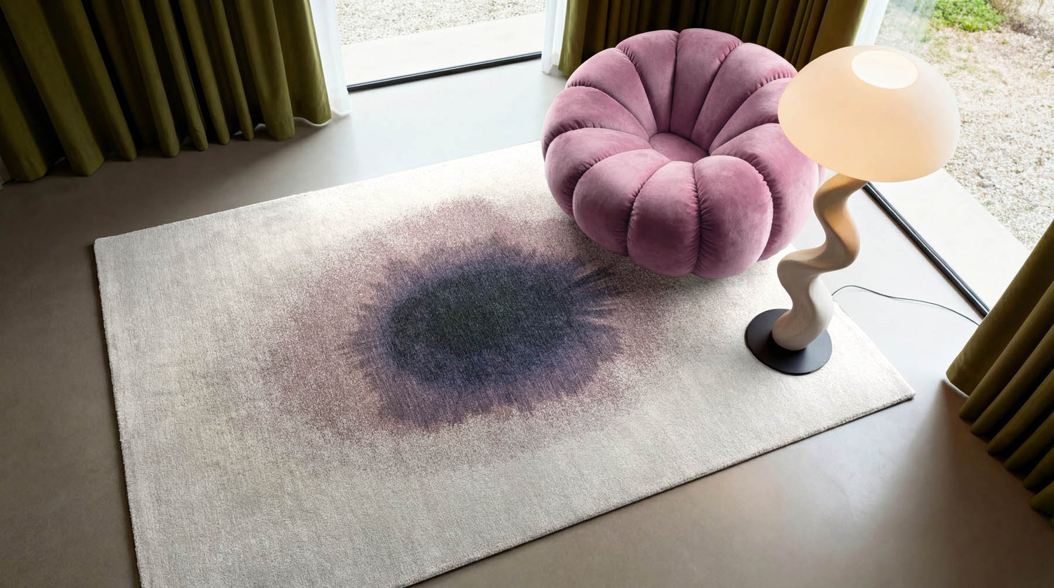 Louis De Poortere Meditation Drop 2101 Purple Smoke Rug - Love-Rugs