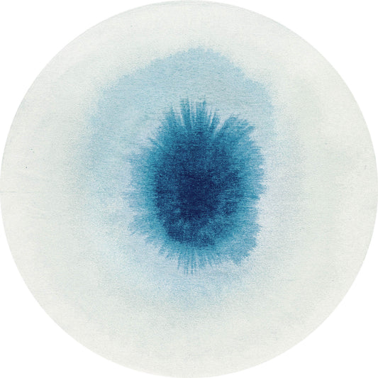 Louis De Poortere Meditation Drop 2102 Dream In Blue Round Rug - Love-Rugs