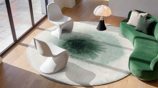 Louis De Poortere Meditation Drop 2104 Green Day Round Rug - Love-Rugs alternate image
