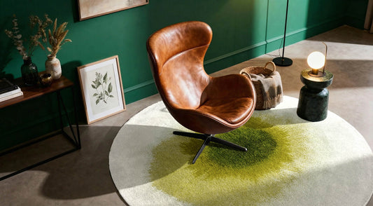 Louis De Poortere Meditation Drop 2105 Green Pepper Round Rug - Love-Rugs alternate image