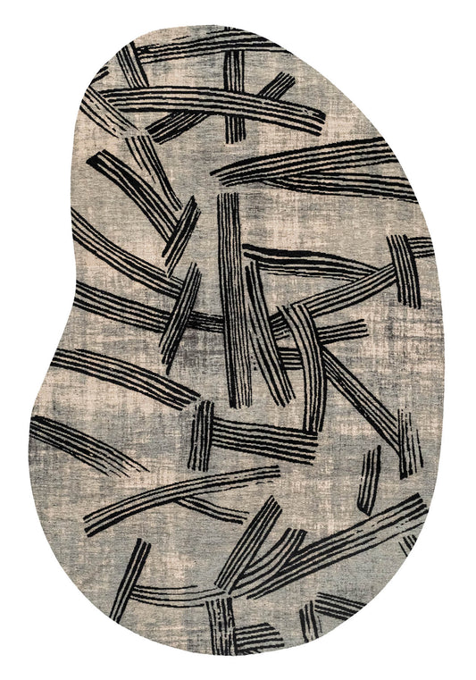 Louis De Poortere Meditation Kanji 2066 Dark Street Peanut Rug - Love-Rugs