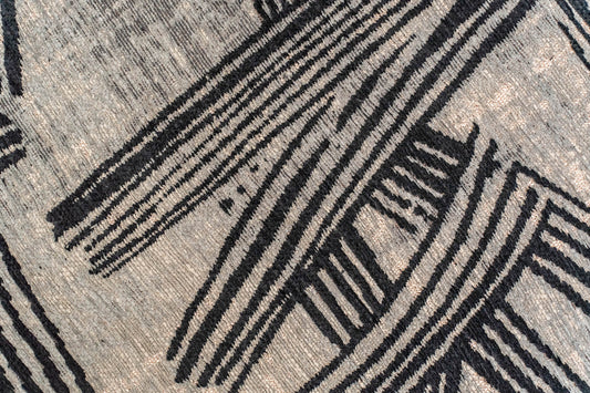 Louis De Poortere Meditation Kanji 2066 Dark Street Round Rug - Love-Rugs alternate image