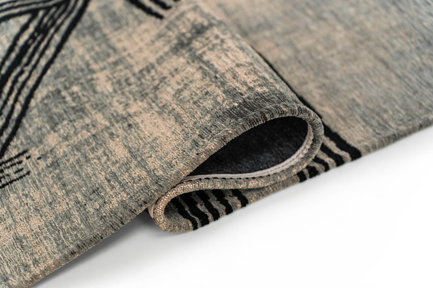 Louis De Poortere Meditation Kanji 2066 Dark Street Rug - Love-Rugs