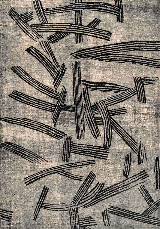 Louis De Poortere Meditation Kanji 2066 Dark Street Rug - Love-Rugs