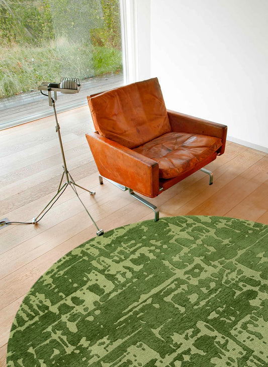 Louis De Poortere Structures Baobab 9202 Perrier's Green Round Rug - Love-Rugs alternate image