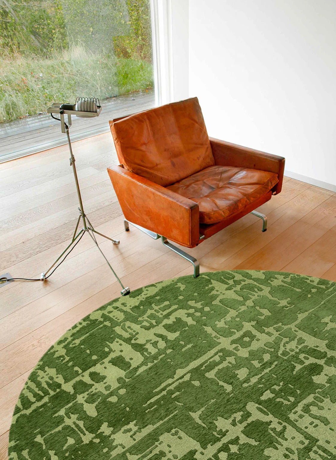 Louis De Poortere Structures Baobab 9202 Perrier's Green Round Rug - Love-Rugs