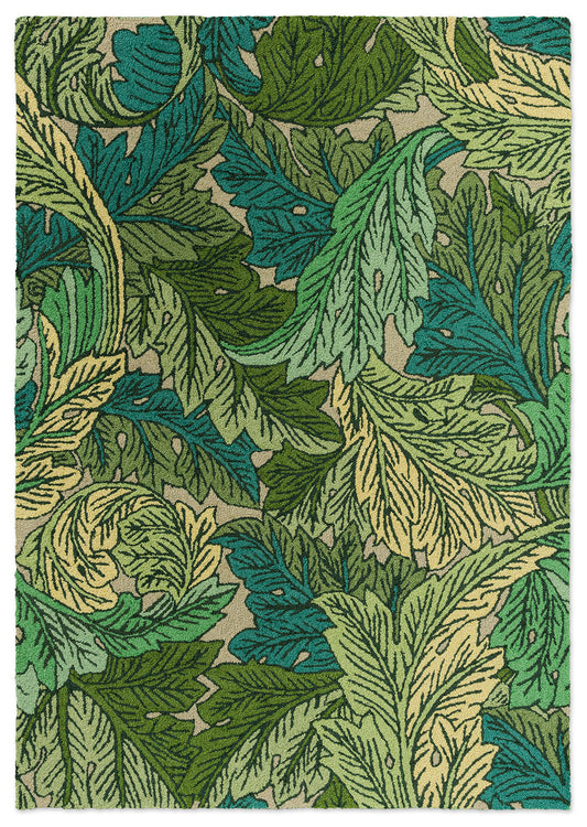 Morris & Co Acanthus Nettle/Sky Blue Outdoor 427307 Rug - Love-Rugs