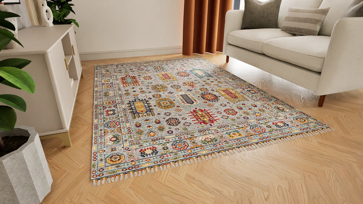Malaki Kazak Grey Rug