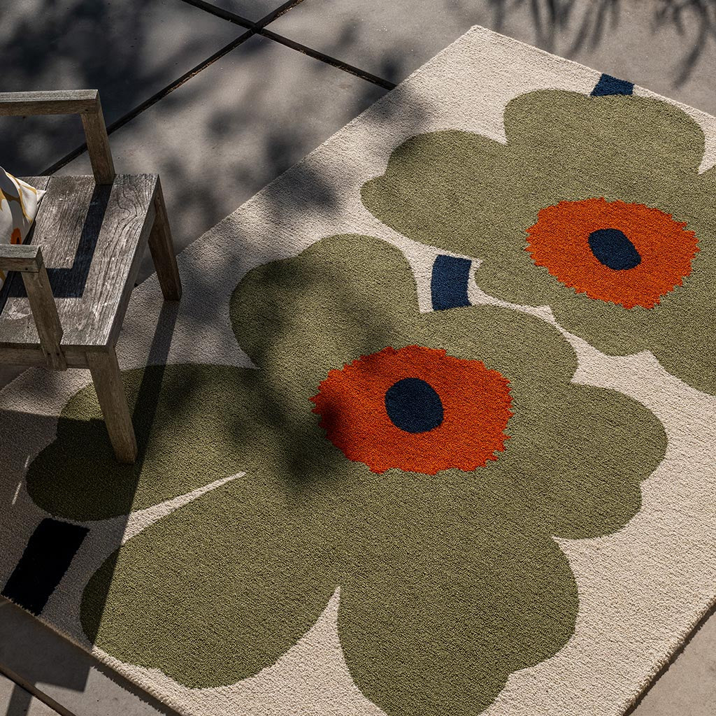 Marimekko Unikko Anniversary Dusty Green Outdoor 433017 Rug - Love-Rugs