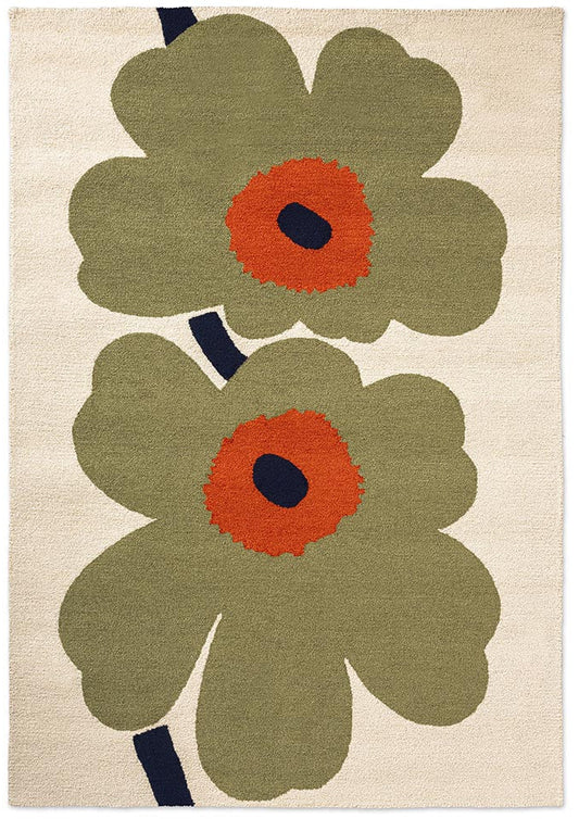 Marimekko Unikko Anniversary Dusty Green Outdoor 433017 Rug - Love-Rugs