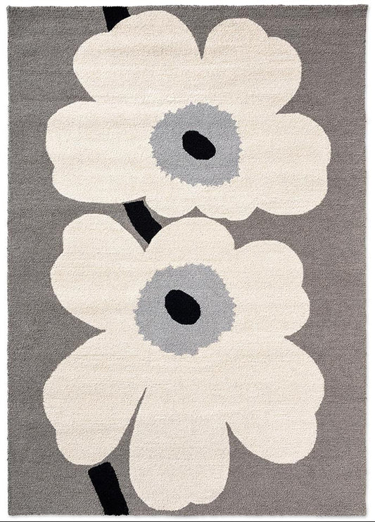 Marimekko Unikko Anniversary Grey Outdoor 433004 Rug - Love-Rugs