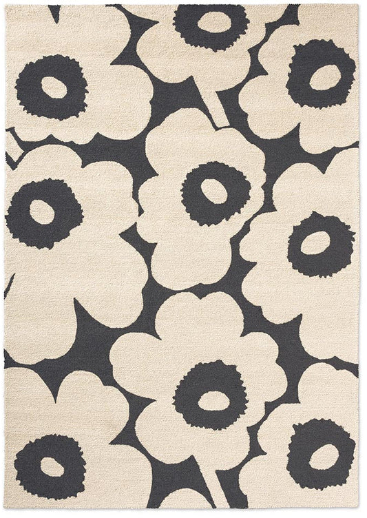 Marimekko Unikko Charcoal/White Outdoor 434305 Rug - Love-Rugs