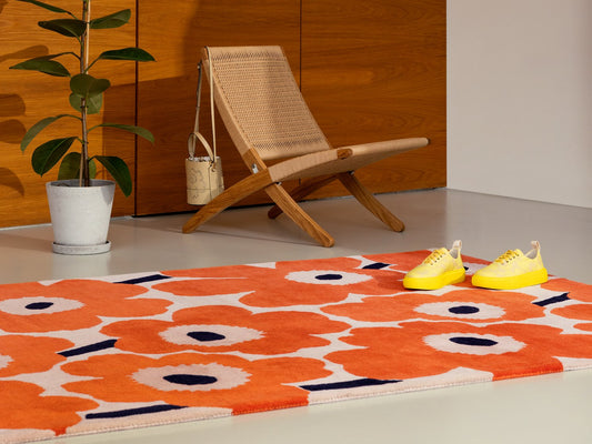 Marimekko Unikko Orange Red 132403 Rug - Love-Rugs alternate image