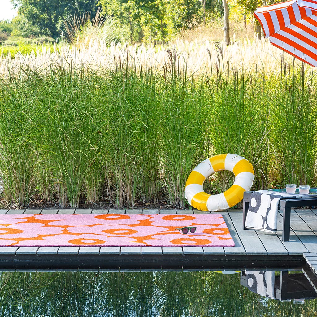 Marimekko Unikko Pink-Orange Outdoor 434302 Rug - Love-Rugs
