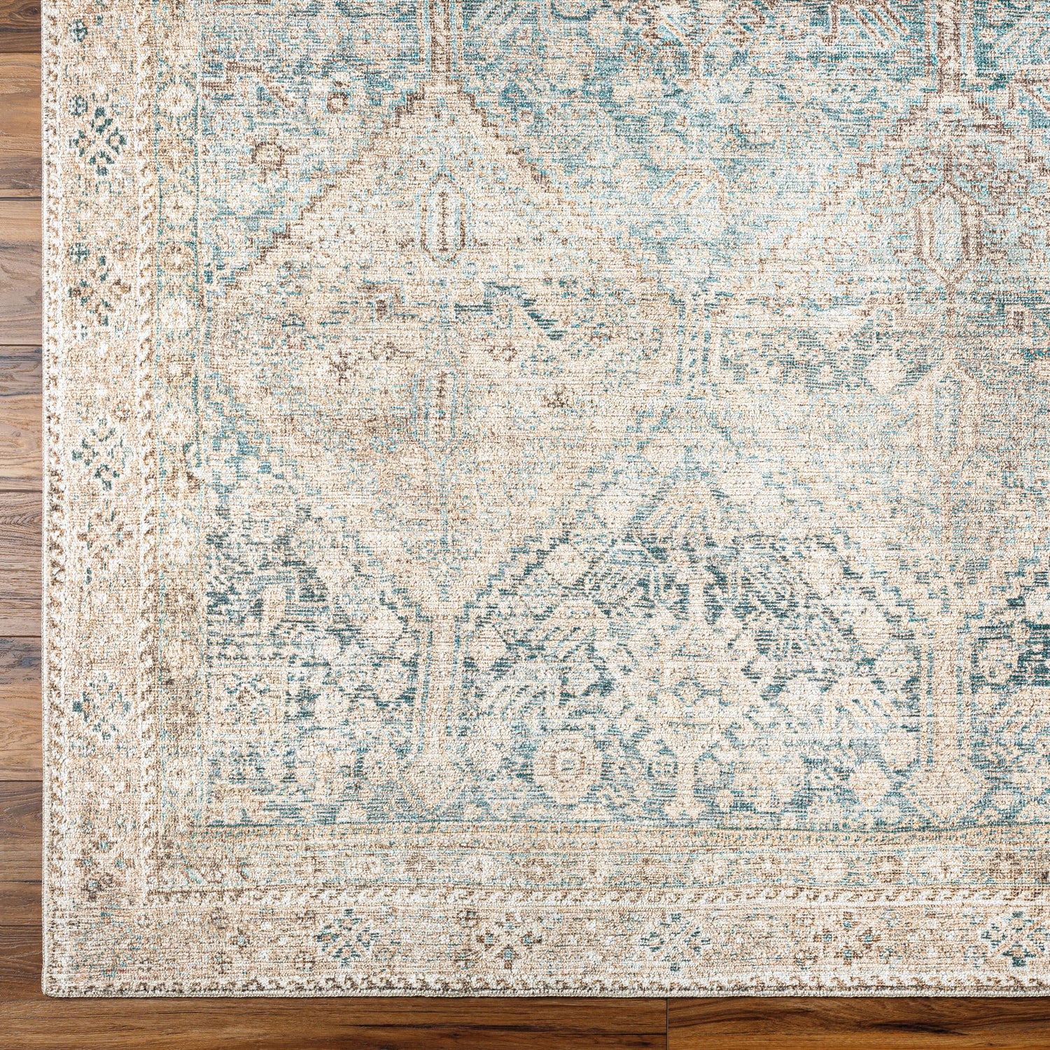 Marlene Becki Owens x Livabliss Vintage Oriental Boho Light Beige/Emerald BOMN2304 Rug - Love-Rugs