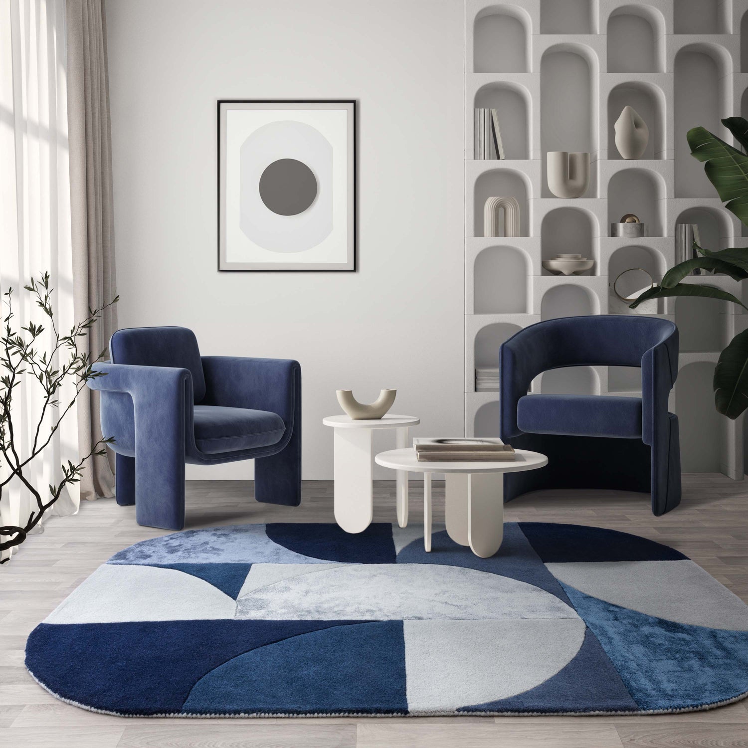 Matrix Oval Indigo MAX74 Rug