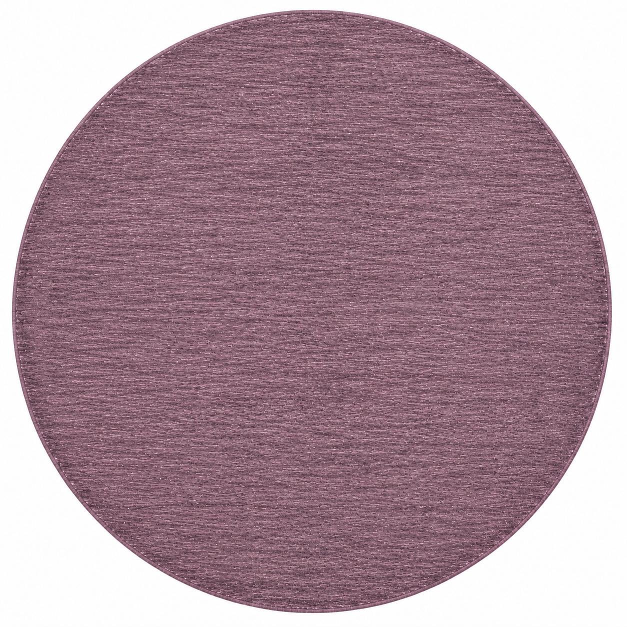 Elgin Mulberry Purple Round Wool Rug