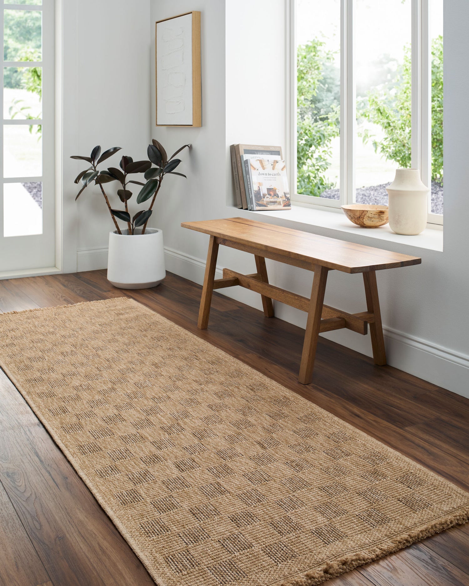 Mirage Indoor/Outdoor Jute-Look Checkered MGE2310 Runner Rug - Love-Rugs