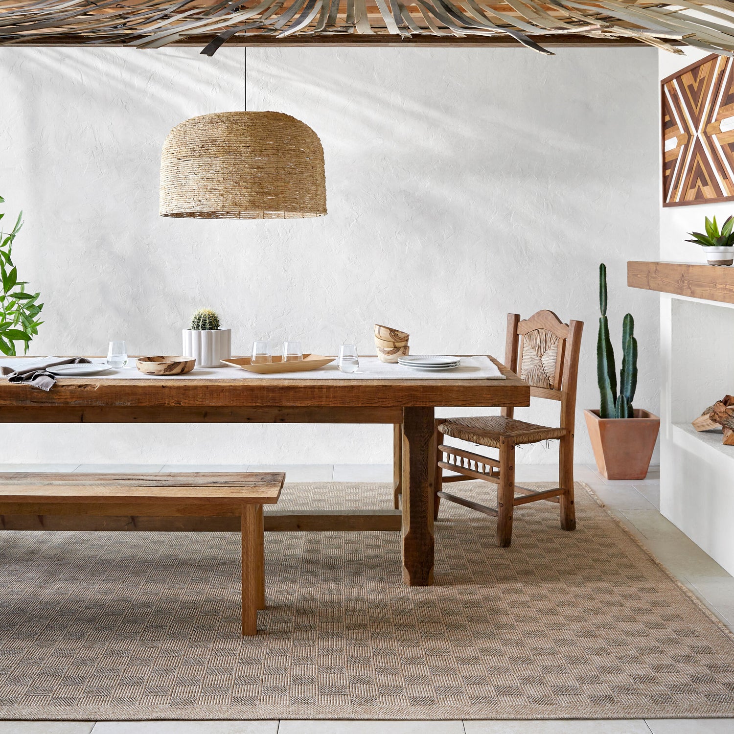 Mirage Indoor/Outdoor Jute-Look Checkered MGE2311 Rug - Love-Rugs