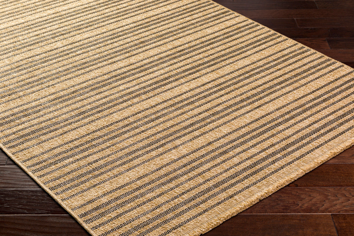 Mirage Indoor/Outdoorr Cottage Jute-Look Brown Striped MGE2308 Runner Rug - Love-Rugs