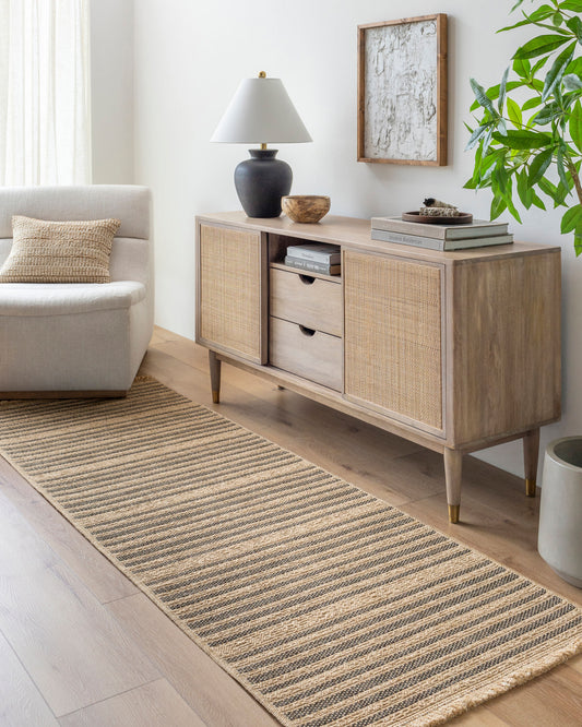 Mirage Indoor/Outdoorr Cottage Jute-Look Brown Striped MGE2308 Runner Rug - Love-Rugs alternate image