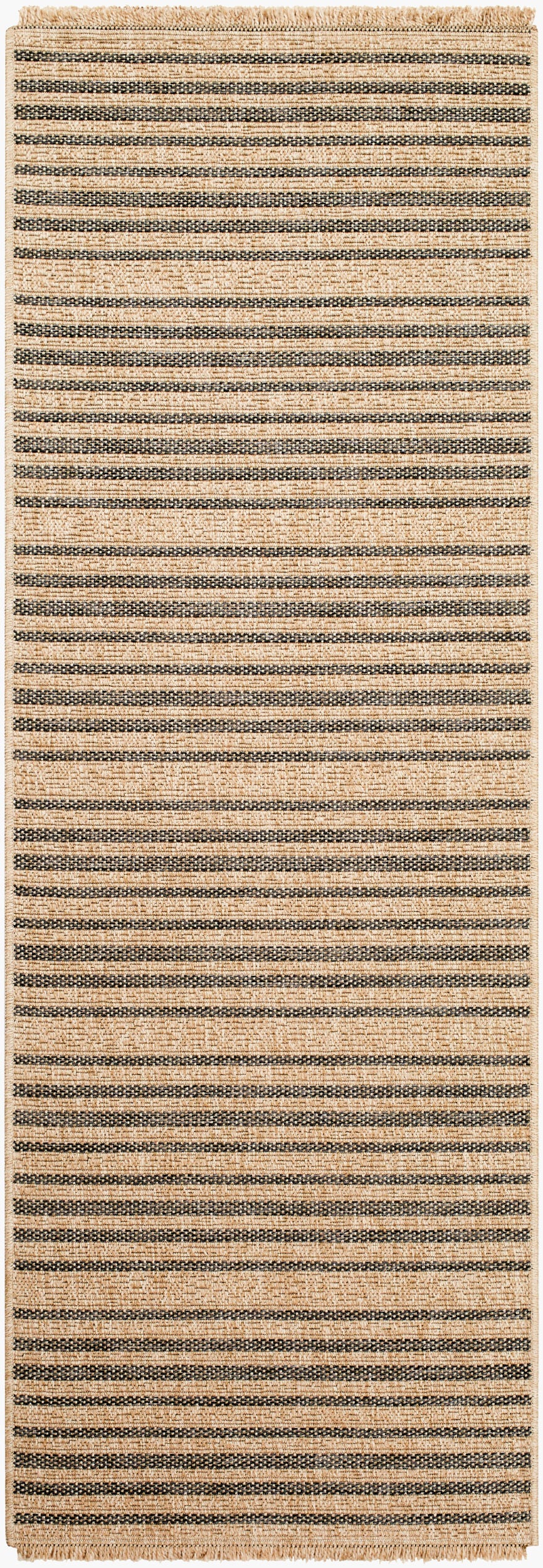 Mirage Indoor/Outdoorr Cottage Jute-Look Brown Striped MGE2308 Runner Rug - Love-Rugs