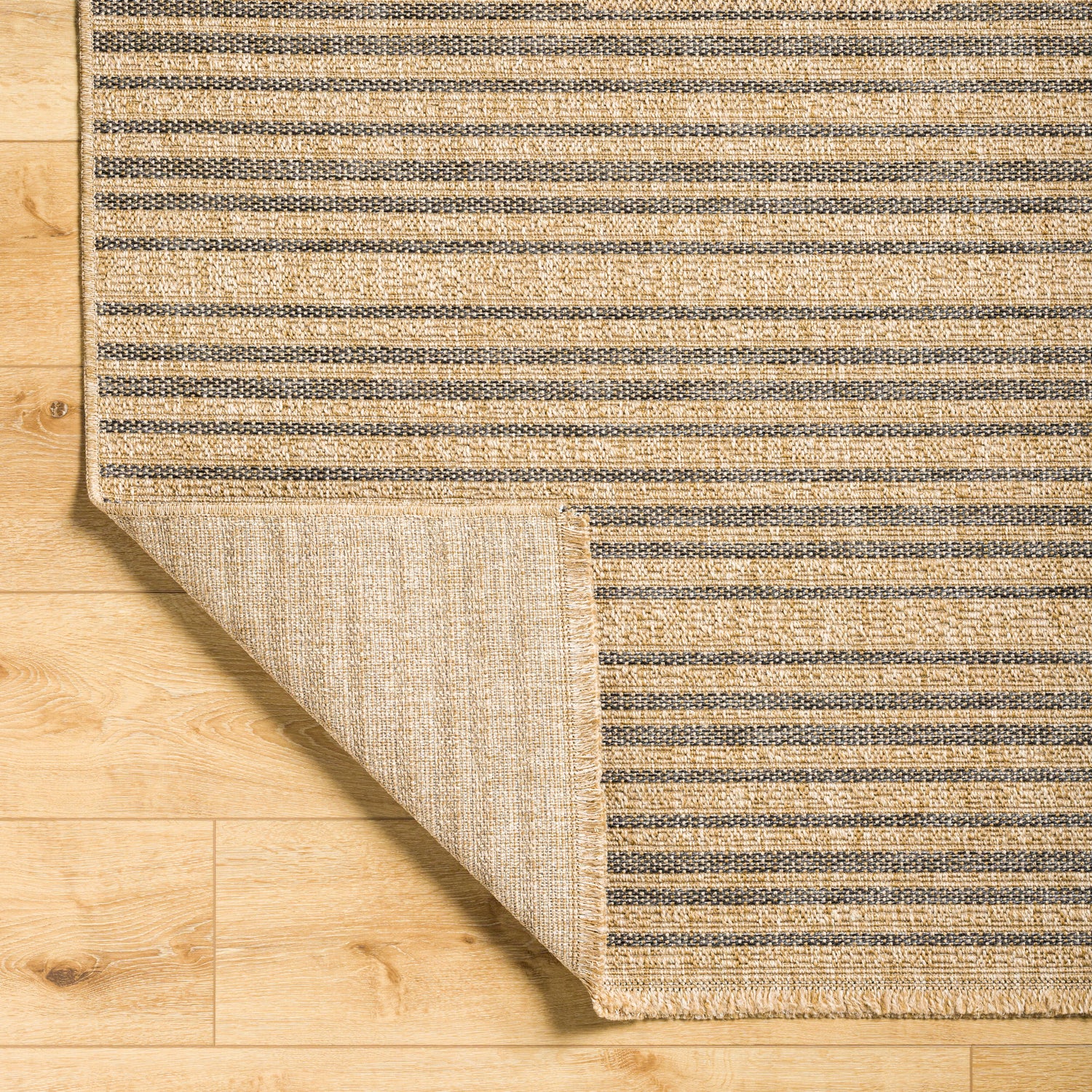 Mirage Indoor/Outdoorr Cottage Jute-Look Brown Striped MGE2308 Runner Rug - Love-Rugs