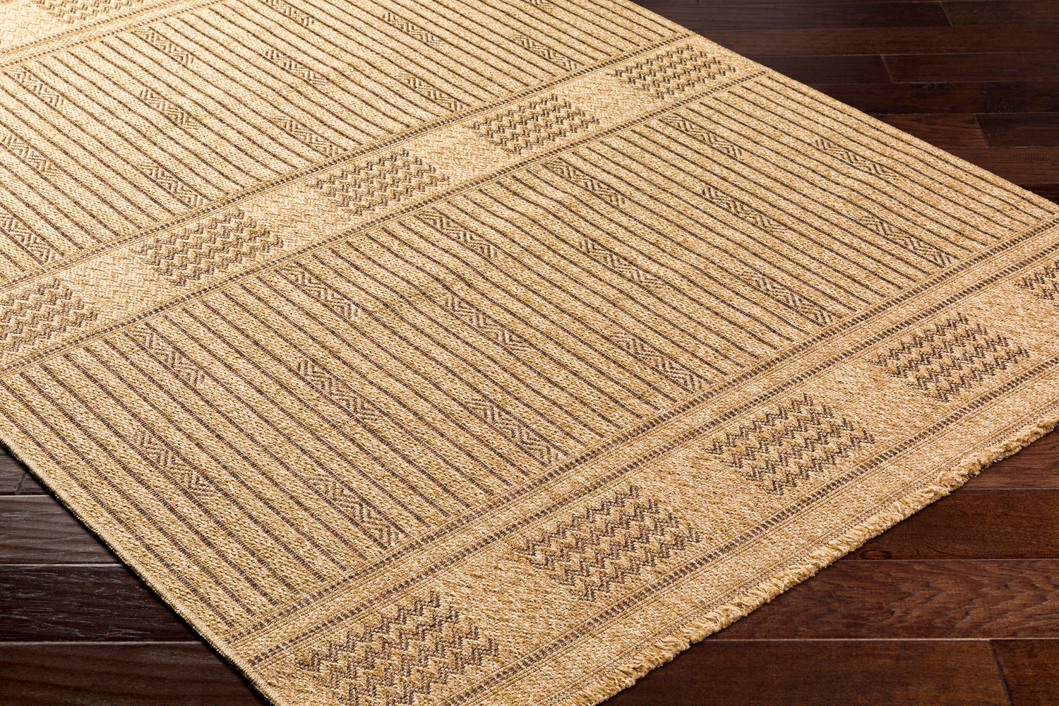 Mirage Indoor/Outdoorr Cottage Jute-Look Dark Brown MGE2309 Runner Rug - Love-Rugs
