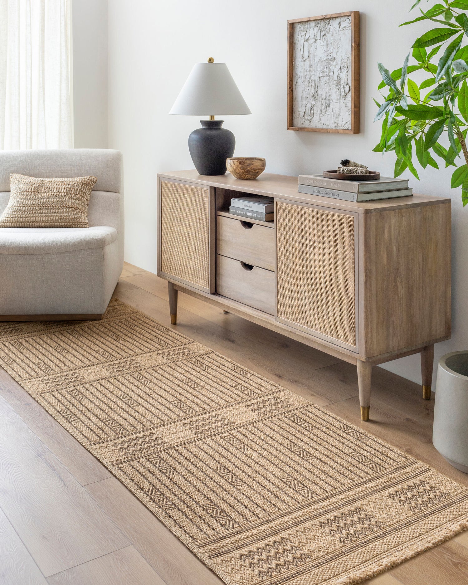 Mirage Indoor/Outdoorr Cottage Jute-Look Dark Brown MGE2309 Runner Rug - Love-Rugs