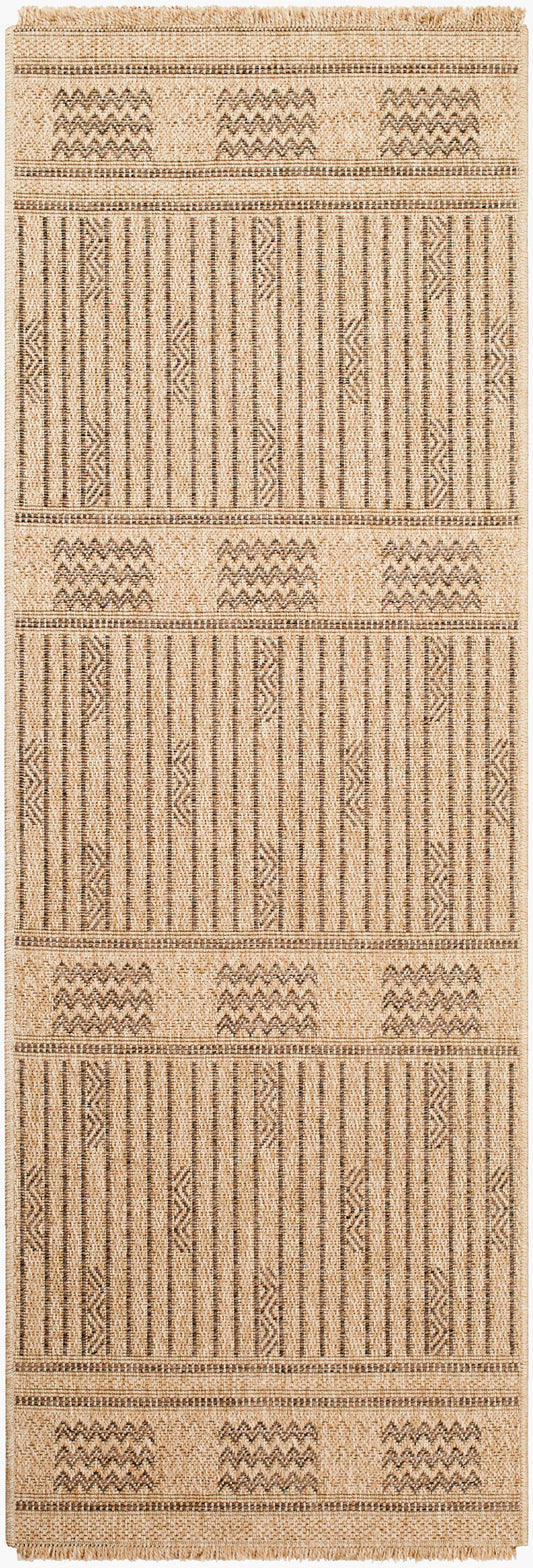 Mirage Indoor/Outdoorr Cottage Jute-Look Dark Brown MGE2309 Runner Rug - Love-Rugs