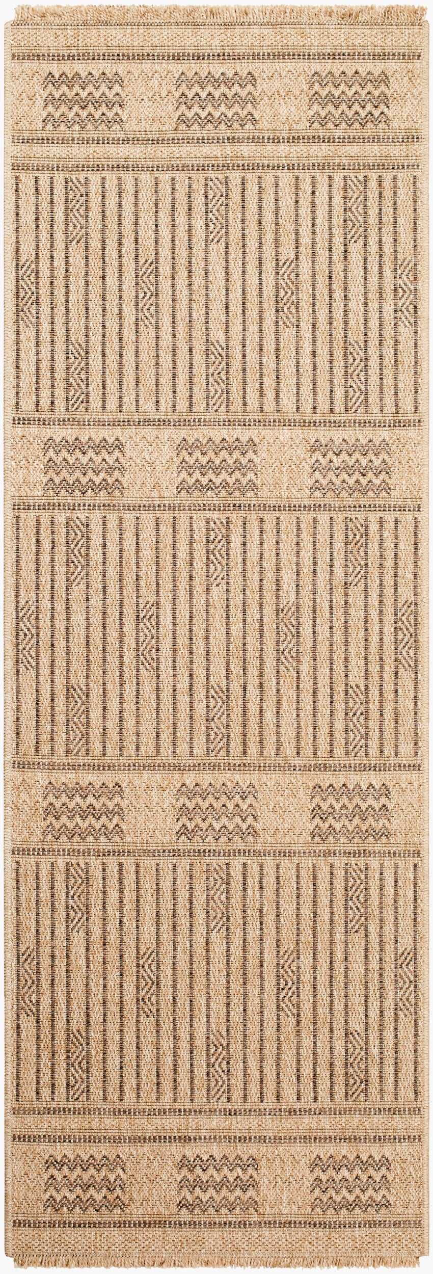 Mirage Indoor/Outdoorr Cottage Jute-Look Dark Brown MGE2309 Runner Rug - Love-Rugs