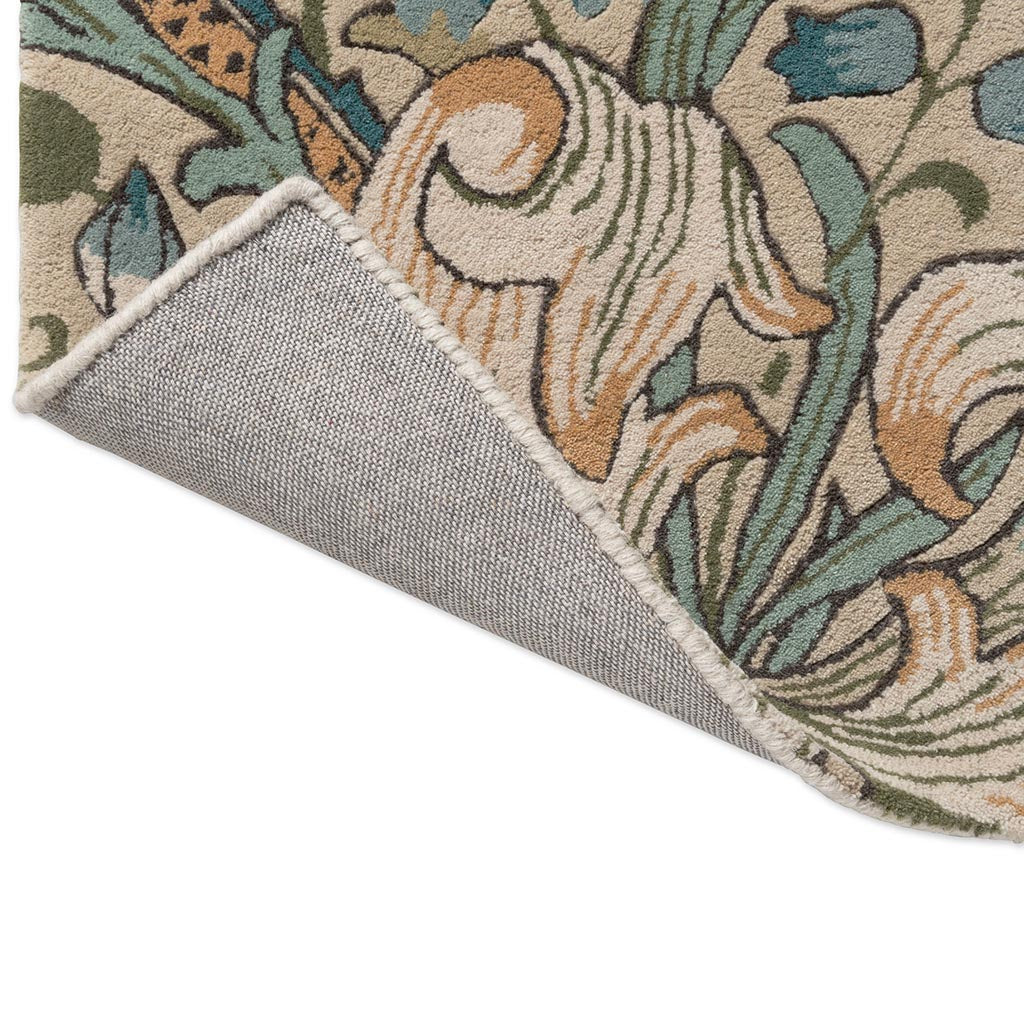 Morris & Co Golden Lily Green Red 130107 Rug - Love-Rugs