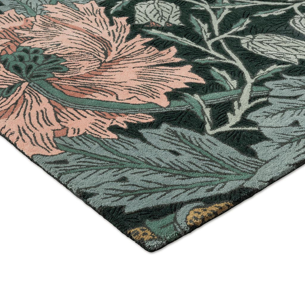 Morris & Co Honeysuckle & Tulip Teal 130407 Rug - Love-Rugs
