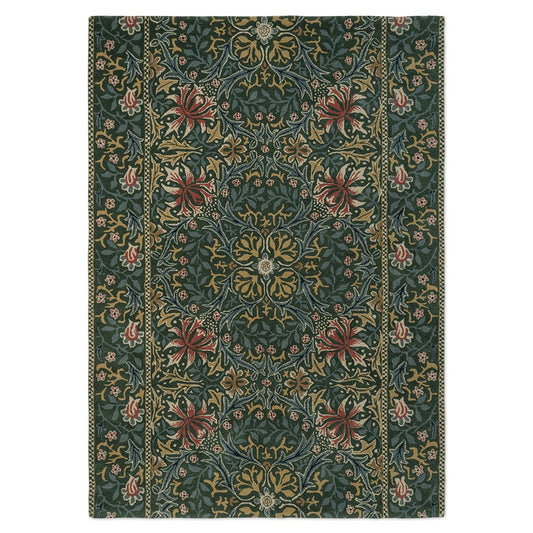 Morris & Co Morhun Walthamstow Forest/Teal 130707 Rug - Love-Rugs