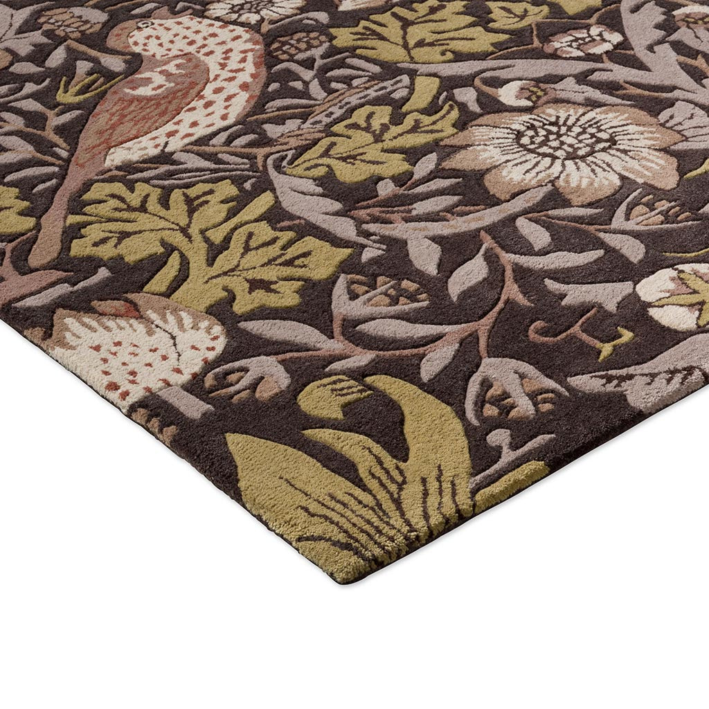 Morris & Co Strawberry Thief 027705 Grape Rug - Love-Rugs