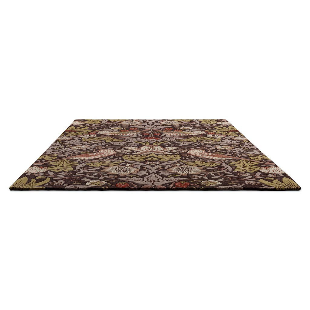 Morris & Co Strawberry Thief 027705 Grape Rug - Love-Rugs