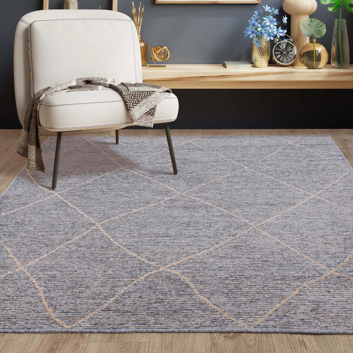 Mulberry Ice Blue Rug - Love-Rugs