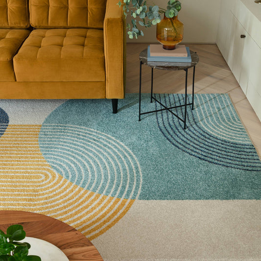 Muse Blue Retro Rug MU15 - Love-Rugs alternate image