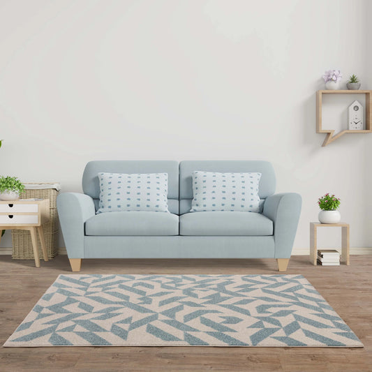Muse Blue Shapes Rug MU03 - Love-Rugs alternate image