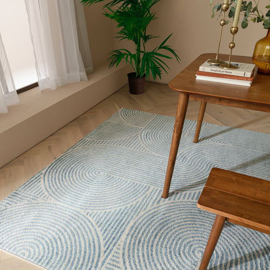 Muse Blue Swirl Rug MU02 - Love-Rugs alternate image