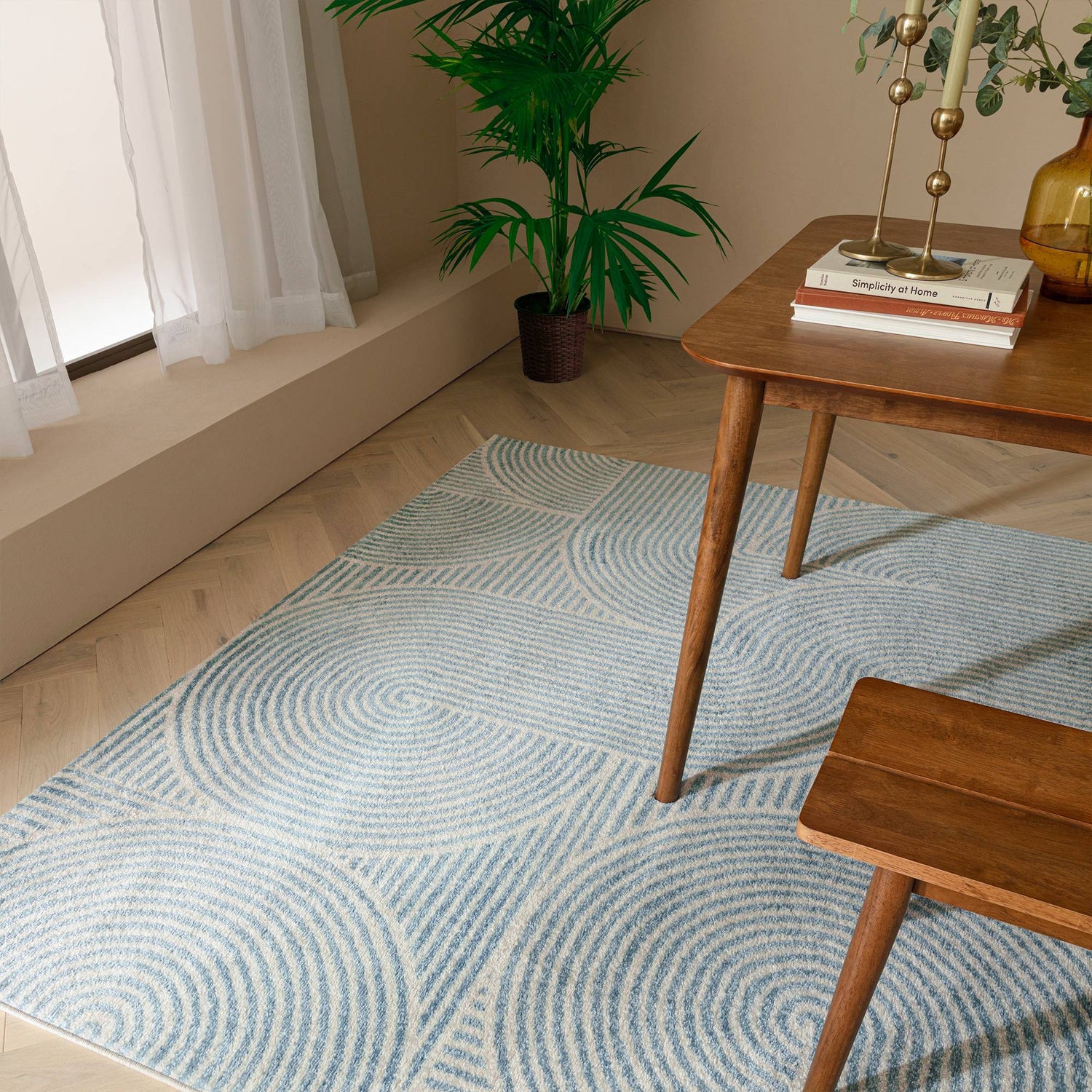 Muse Blue Swirl Rug MU02 - Love-Rugs