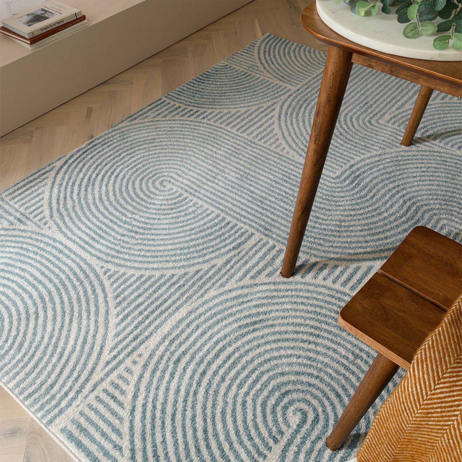 Muse Blue Swirl Rug MU02 - Love-Rugs